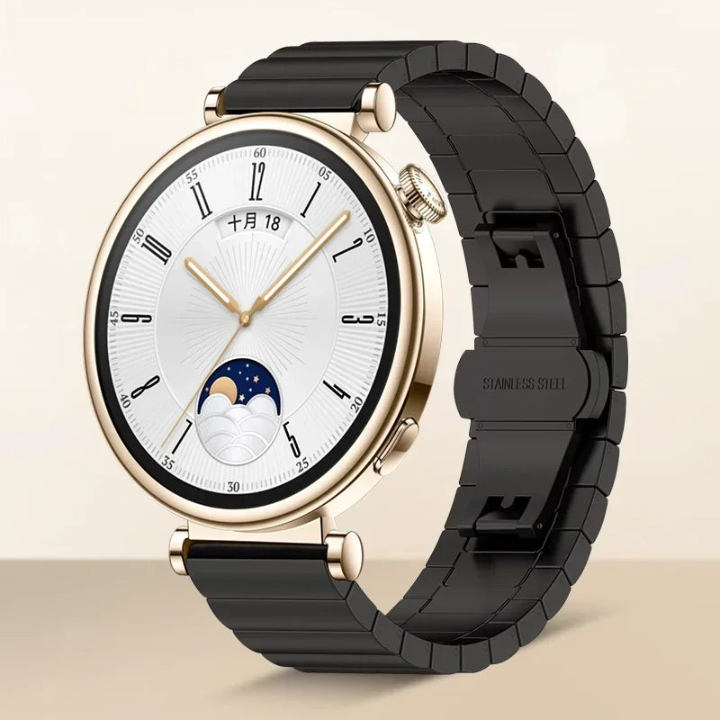 18mm Stainless Steel Strap For Huawei Watch GT5/GT4 41mm Metal Women Luxury Comfortable Bracelet For Huawei Watch 5/GT5 Pro 42mm