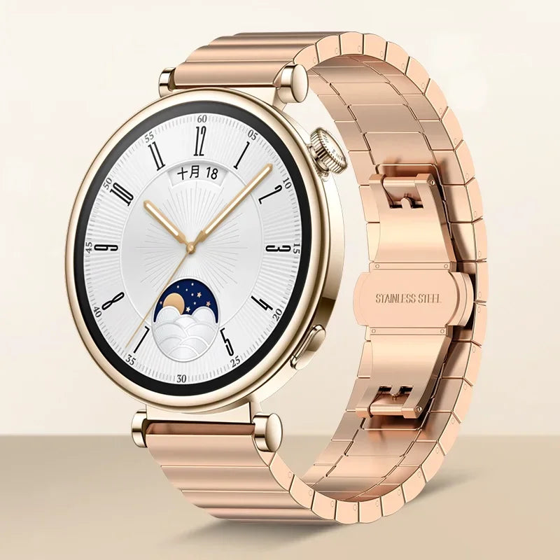 18mm Stainless Steel Strap For Huawei Watch GT5/GT4 41mm Metal Women Luxury Comfortable Bracelet For Huawei Watch 5/GT5 Pro 42mm
