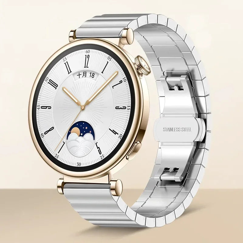 18mm Stainless Steel Strap For Huawei Watch GT5/GT4 41mm Metal Women Luxury Comfortable Bracelet For Huawei Watch 5/GT5 Pro 42mm
