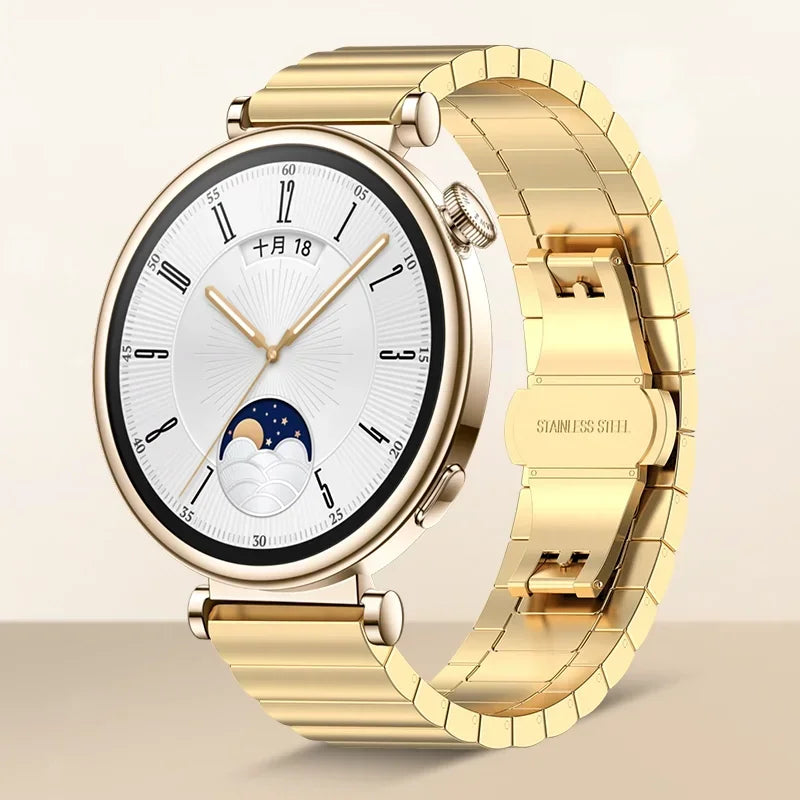 18mm Stainless Steel Strap For Huawei Watch GT5/GT4 41mm Metal Women Luxury Comfortable Bracelet For Huawei Watch 5/GT5 Pro 42mm