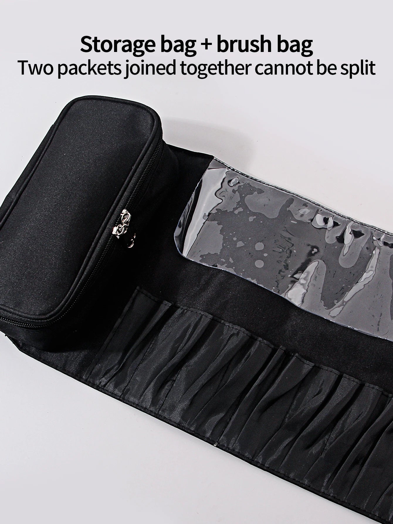 1Pcs Makeup Bag Women's Cosmetic Brush Bag Travel Organizer Makeup Brushes Fold Tools Rolling Bags Waterproof Nylon Makeup Case